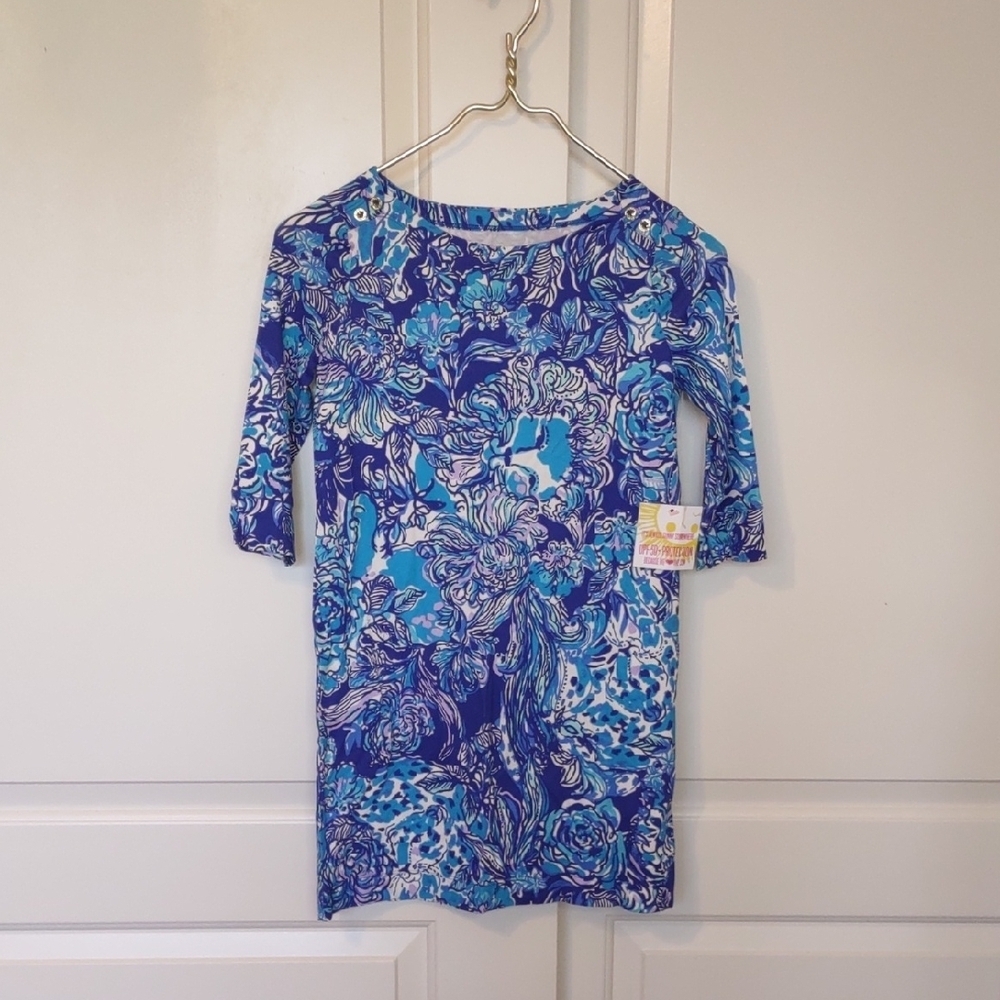 Lilly Pulitzer Royal Purple UPF 50 Mini Sophia Dress Size Large (8-10) Kids NWT